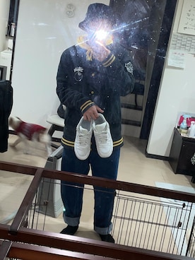 「STUSSY（ステューシー）のアイテム（スタジャン）」を使った、ヤスさん（メンズ・160cm）の冬コーディネート