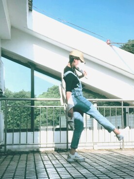 「TYAKASHAのアイテム（帽子）」を使った、RyoUgISeikOさん（レディース・165cm）の春コーディネート