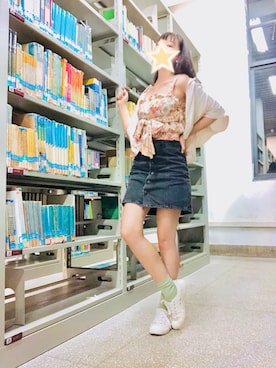 「VINTAGE（ヴィンテージ）のアイテム（チューブトップ）」を使った、RyoUgISeikOさん（レディース・165cm）の夏コーディネート