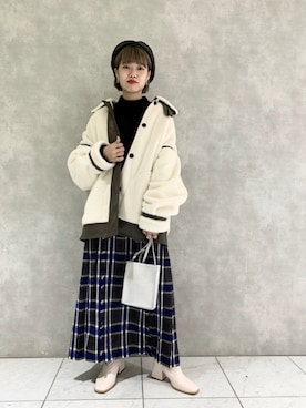 「PAGEBOY（ページボーイ）のハイネックウラケプルオーバー(トレーナー/スウェット)（スウェット）」を使った、うえさん（レディース・153cm）の秋コーディネート