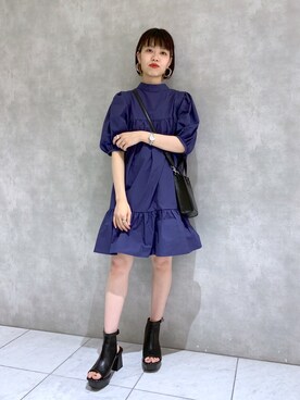 「ミニワンピ」｜うえさん（レディース・153cm）の春コーディネート