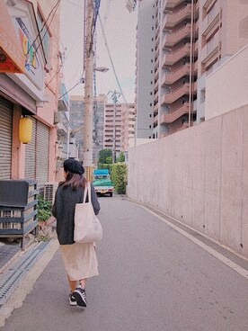 「Bershka（ベルシュカ）のアイテム（Hats、ブラック系）」を使った、Bích Ngọc Nguyễnさん（レディース）の秋コーディネート