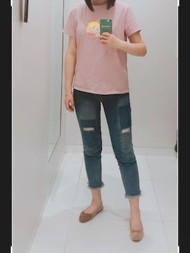 「GAP（ギャップ）のTR SKINNY ANKL（デニムパンツ、ブルー系）」を使った、moumikaさん（レディース・172cm）の春コーディネート