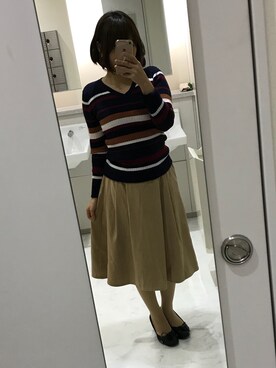 「アイテム（ピアス（両耳用））」を使った、なぎさん（レディース・158cm・30代）の秋コーディネート