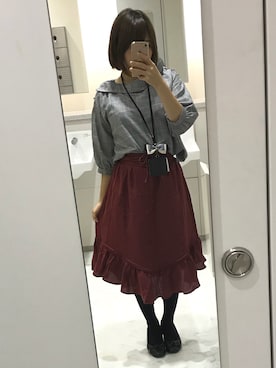 「アイテム（ピアス（両耳用））」を使った、なぎさん（レディース・158cm・30代）の秋コーディネート