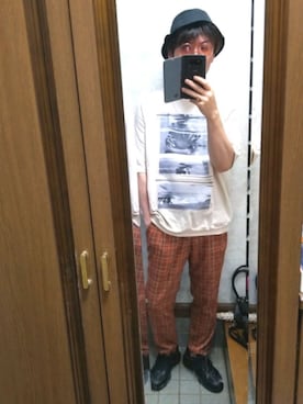 「Magine（マージン）のアイテム（帽子）」を使った、さんちゃんさん（メンズ・170cm）の春コーディネート