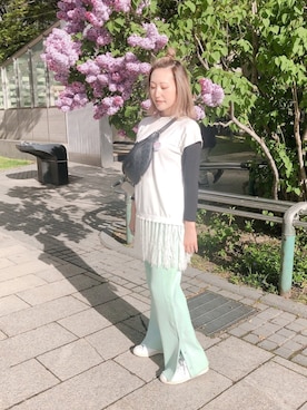 「ピスタチオ」｜「アイテム（その他トップス）」を使った、Nogi Sanaさん（レディース・156cm）の春コーディネート