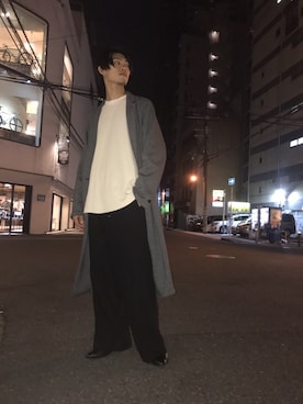 「MIHARAYASUHIRO（ミハラヤスヒロ）のアイテム（チェスターコート）」を使った、Maison MIHARAYASUHIRO(MIHARAYASUHIRO OSAKA)さん（メンズ・182cm）の秋コーディネート
