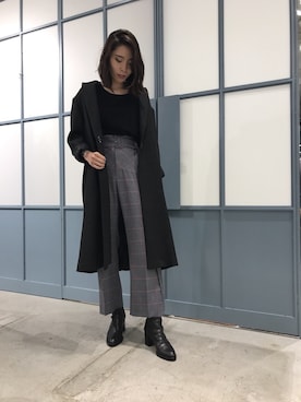 「MIHARAYASUHIRO（ミハラヤスヒロ）のアイテム（チェスターコート）」を使った、Maison MIHARAYASUHIRO(MIHARAYASUHIRO OSAKA)さん（レディース・163cm）の秋コーディネート