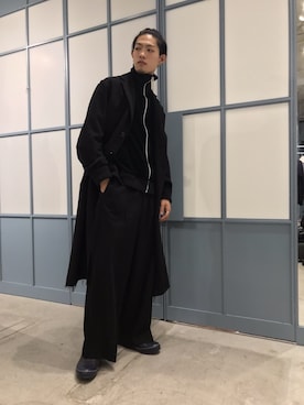「刺繍」｜「アイテム（チェスターコート）」を使った、Maison MIHARAYASUHIRO(MIHARAYASUHIRO OSAKA)さん（メンズ・183cm）の秋コーディネート