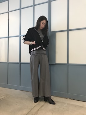 「MIHARAYASUHIRO（ミハラヤスヒロ）のアイテム（ブルゾン）」を使った、Maison MIHARAYASUHIRO(MIHARAYASUHIRO OSAKA)さん（レディース・163cm）の春コーディネート