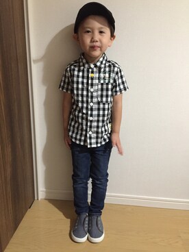 「petit main（プティマイン）のアイテム」を使った、なっちゃんさん（キッズ・100cm）の夏コーディネート