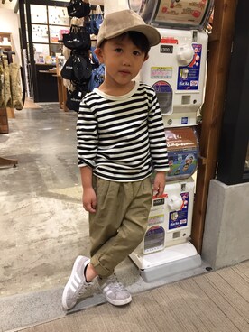 「petit main（プティマイン）のアイテム」を使った、なっちゃんさん（キッズ・100cm）の秋コーディネート