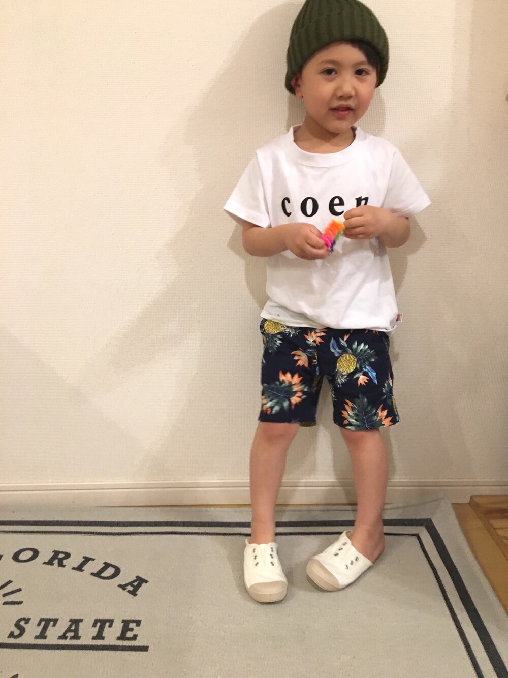 なっちゃんさんの「【KIDS】coen(コーエン)ロゴTシャツ(100～130)（coen）」を使ったコーディネート