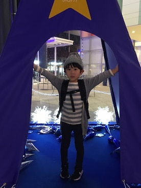 「ロングカーディガン」｜なっちゃんさん（キッズ・110cm）の秋コーディネート