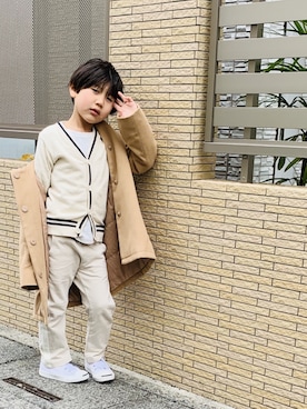 「Right-on（ライトオン）のアイテム（ジャケット/アウター）」を使った、なっちゃんさん（キッズ・110cm）の冬コーディネート