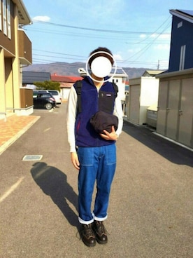 「レトロX」｜「アイテム（マウンテンパーカー）」を使った、4gさん（メンズ・177cm）の冬コーディネート