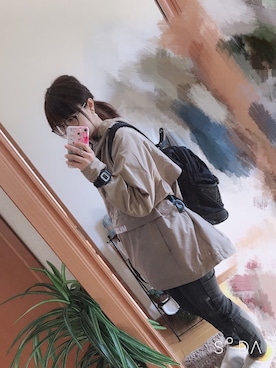 「MILKFED.」｜「アイテム（ナイロンジャケット）」を使った、はっつ～さん（レディース・155cm）の春コーディネート