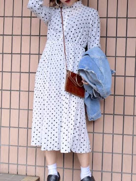 「ドット柄」｜A.D.Gさん（レディース・150cm）の春コーディネート