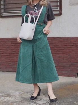 「アイテム（ジャンパースカート）」を使った、A.D.Gさん（レディース・150cm）の春コーディネート
