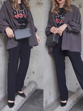 「黒パンツ」｜A.D.Gさん（レディース・150cm）の春コーディネート