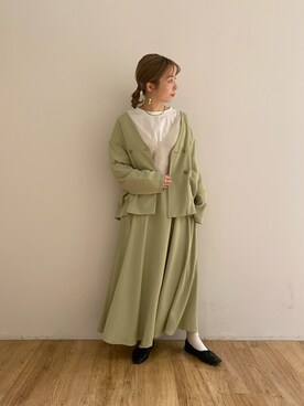 「w closet（ダブルクローゼット）のアイテム（その他アウター）」を使った、washikitaさん（レディース・153cm）の春コーディネート