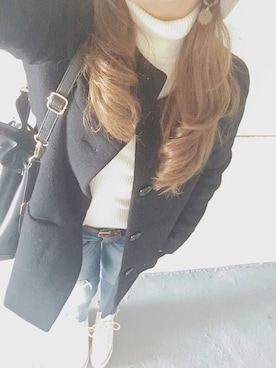「NATURAL BEAUTY BASIC（ナチュラルビューティーベーシック）のアイテム（その他アウター）」を使った、min_min﻿さん（レディース・151cm）の冬コーディネート