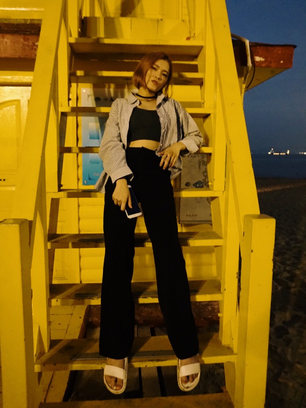 「夏、厦门鼓浪屿」｜「无名のアイテム（シャツ/ブラウス、グレー系）」を使った、-schumannさん（レディース・164cm）の夏コーディネートの1枚目の写真