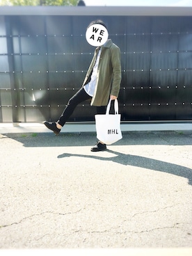「Dr. Martens（ドクターマーチン）のDr.Martens (ドクターマーチン)/1461 3EYE GIBSON SHOES（その他シューズ）」を使った、Syoさん（メンズ・168cm）の春コーディネート