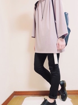 「Dr. Martens（ドクターマーチン）のDr.Martens (ドクターマーチン)/1461 3EYE GIBSON SHOES（その他シューズ）」を使った、Syoさん（メンズ・168cm）の夏コーディネート