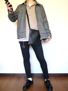 「Dr. Martens（ドクターマーチン）のDr.Martens (ドクターマーチン)/1461 3EYE GIBSON SHOES（その他シューズ）」を使った、Syoさん（メンズ・168cm）の秋コーディネート