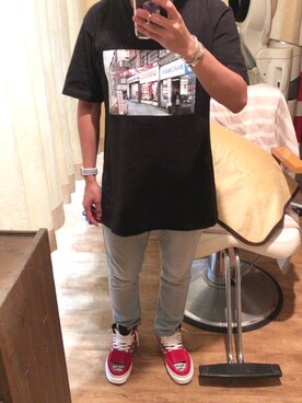 「fog（フォグ）のアイテム（シューズ）」を使った、HAYAさん（メンズ・160cm）の夏コーディネート