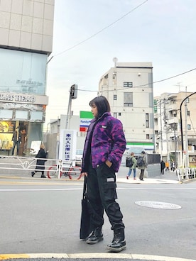 「A BATHING APE（アベイシングエイプ）のアイテム（ジャケット/アウター）」を使った、Hanさん（レディース・158cm）の冬コーディネート
