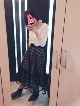 「Supreme.La.La.（シュープリームララ）のアイテム（ニット/セーター）」を使った、RIN❤︎mamawear.さん（レディース・167cm）の冬コーディネート