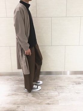 「ラップパンツ」｜「アイテム（その他アウター）」を使った、みわりょうさん（メンズ・175cm）の秋コーディネート