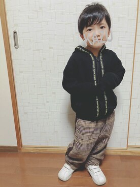 「RADCHAP（ラッドチャップ）のアイテム（パーカー）」を使った、koto☺︎さん（キッズ・120cm）の冬コーディネート