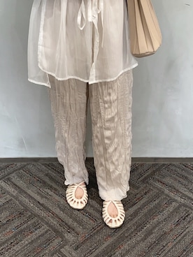 「Heather（ヘザー）のサイドスリットスケチュニックシャツ　885763（シャツ/ブラウス）」を使った、まみさん（レディース・153cm）の夏コーディネート