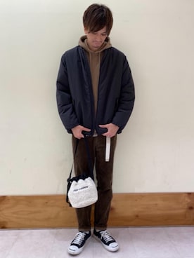 「coen（コーエン）のアイテム（ブルゾン）」を使った、ゆうさんさん（メンズ・178cm）の秋コーディネート