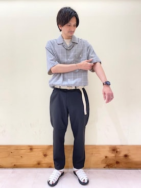 「涼しくて軽い「涼・軽パンツ」」｜ゆうさんさん（メンズ・178cm）の夏コーディネート