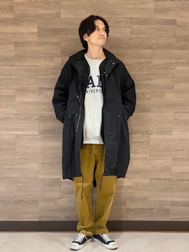 「coen（コーエン）のアイテム（モッズコート）」を使った、ゆうさんさん（メンズ・178cm）の秋コーディネート
