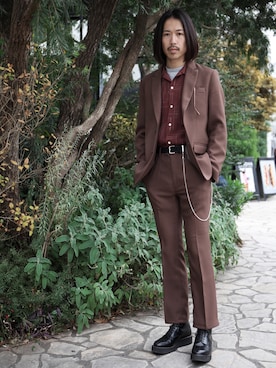 「MR.OLIVE（ミスターオリーブ）のアイテム」を使った、手嶋 祐生さん（メンズ・171cm）の冬コーディネート