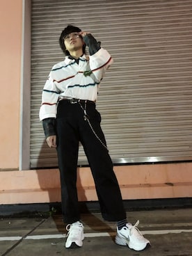 「doublet（ダブレット）のアイテム（ポロシャツ）」を使った、RINTAROさん（メンズ・168cm）の冬コーディネート
