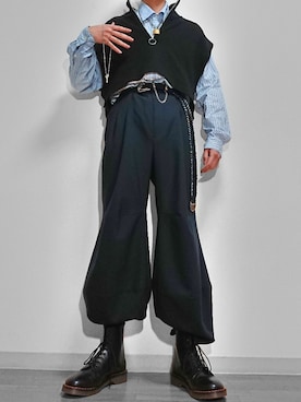 「Jieda（ジエダ）の2019春夏　CRAZY SWITCHING SHIRT（シャツ/ブラウス）」を使った、RINTAROさん（メンズ・168cm）の春コーディネート