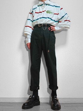 「soe（ソーイ）のアイテム（シューズ）」を使った、RINTAROさん（メンズ・168cm）の春コーディネート