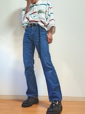 「soe（ソーイ）のアイテム（シューズ）」を使った、RINTAROさん（メンズ・168cm）の春コーディネート