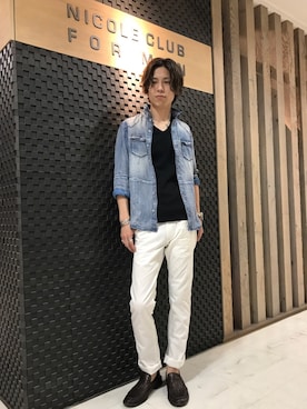 「コーディネート」｜「アイテム（スリッポン）」を使った、ニコルクラブフォーメン福岡ビブレ店さん（メンズ・174cm）の夏コーディネート