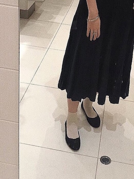 「UNIQLO（ユニクロ）のWOMEN ポンチミディスカート（スカート）」を使った、cocoさん（レディース・160cm）の秋コーディネート