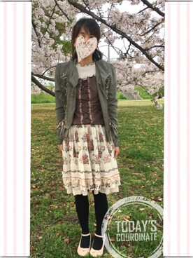 「axes femme（アクシーズファム）のアイテム（ブルゾン）」を使った、みゃひとんさん（レディース・158cm）の春コーディネート