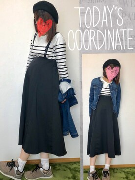 「axes femme（アクシーズファム）のアイテム（ハンチング/ベレー帽）」を使った、みゃひとんさん（レディース・158cm）の春コーディネート
