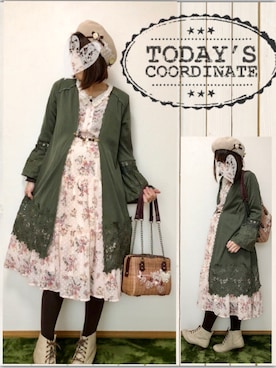 「axes femme（アクシーズファム）のアイテム（ハンチング/ベレー帽）」を使った、みゃひとんさん（レディース・158cm）の春コーディネート